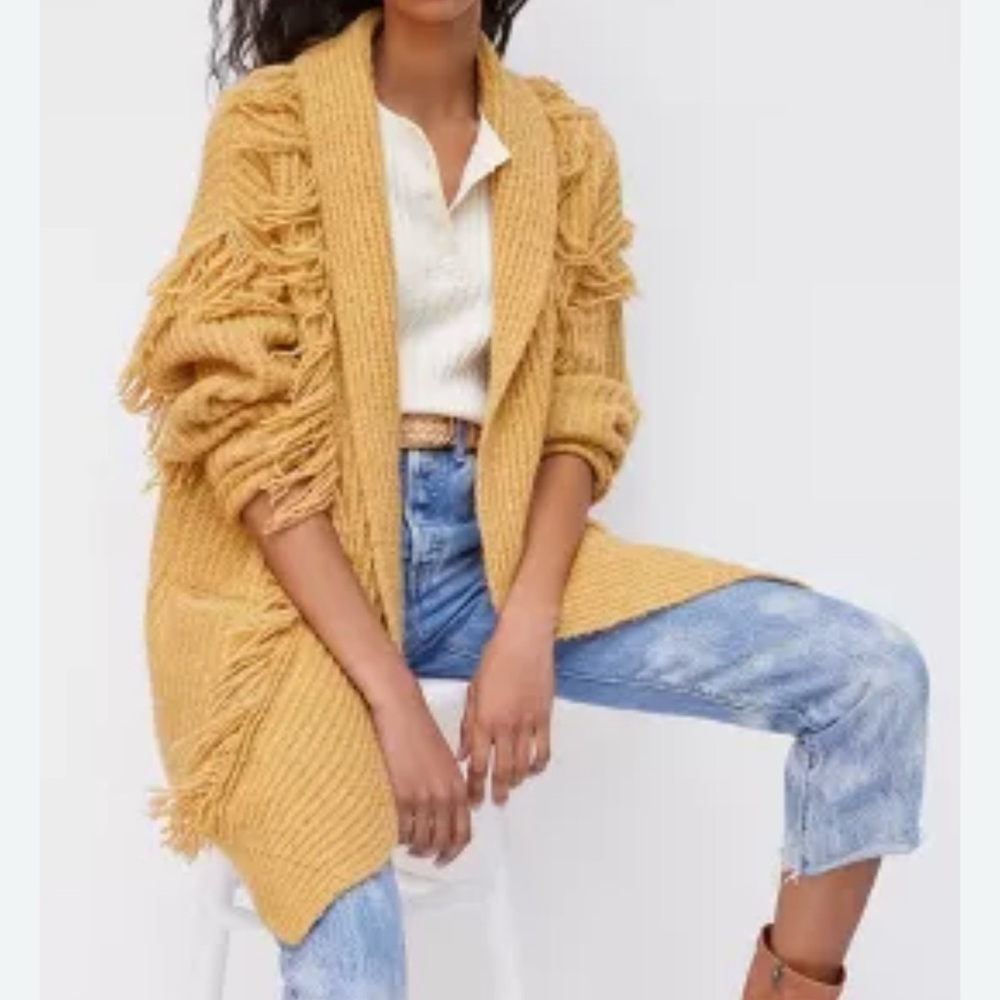 Anthropologie “Amanza” Fringed Cardigan